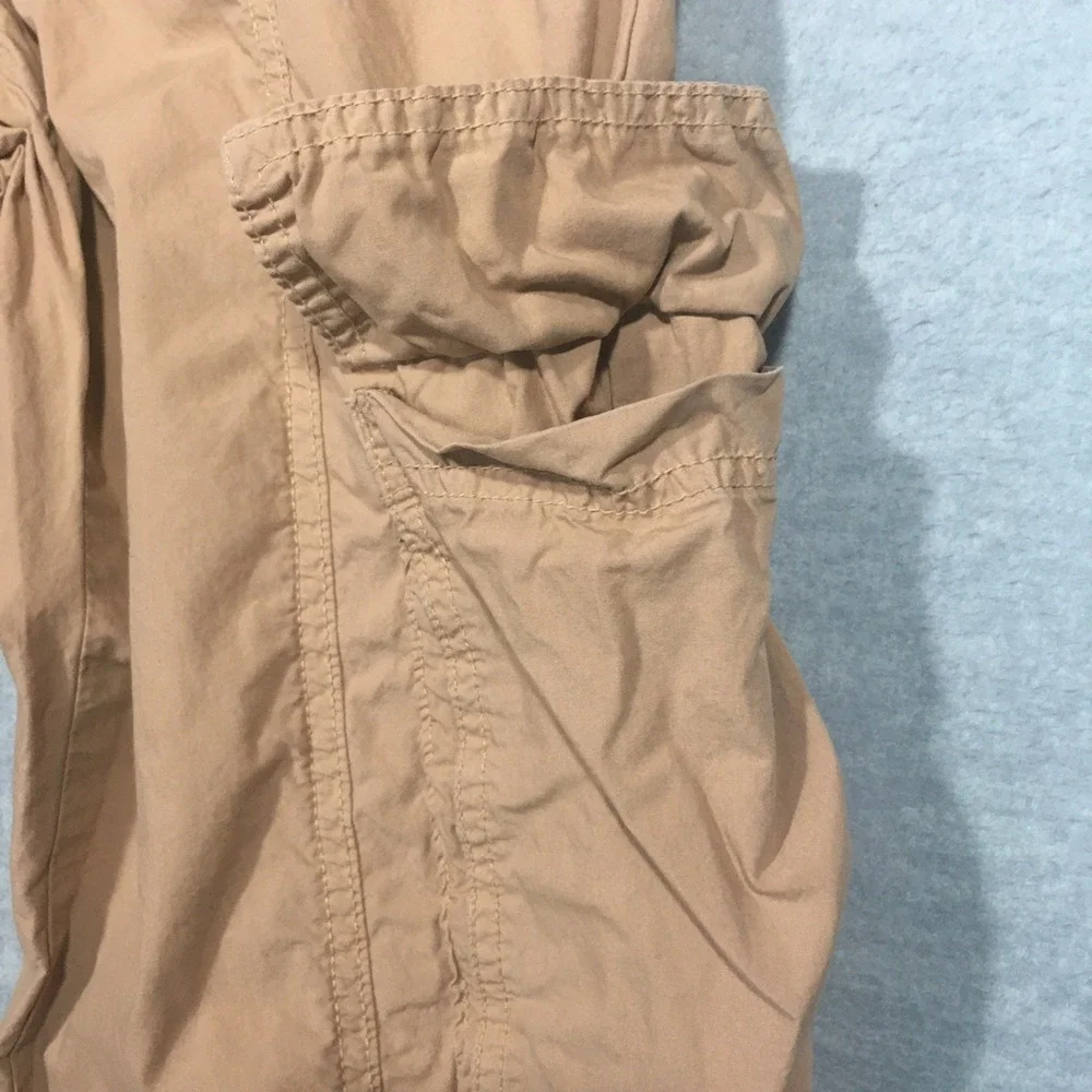 Aerie XS Tan Cargo Pants Lightweight Drawstring Tie Cuffs Elastic High‎ Waist